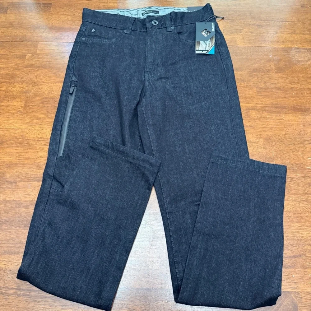 Black Diamond Mission Wool Denim Pants Mens 28x32 Black Technical Climbing New